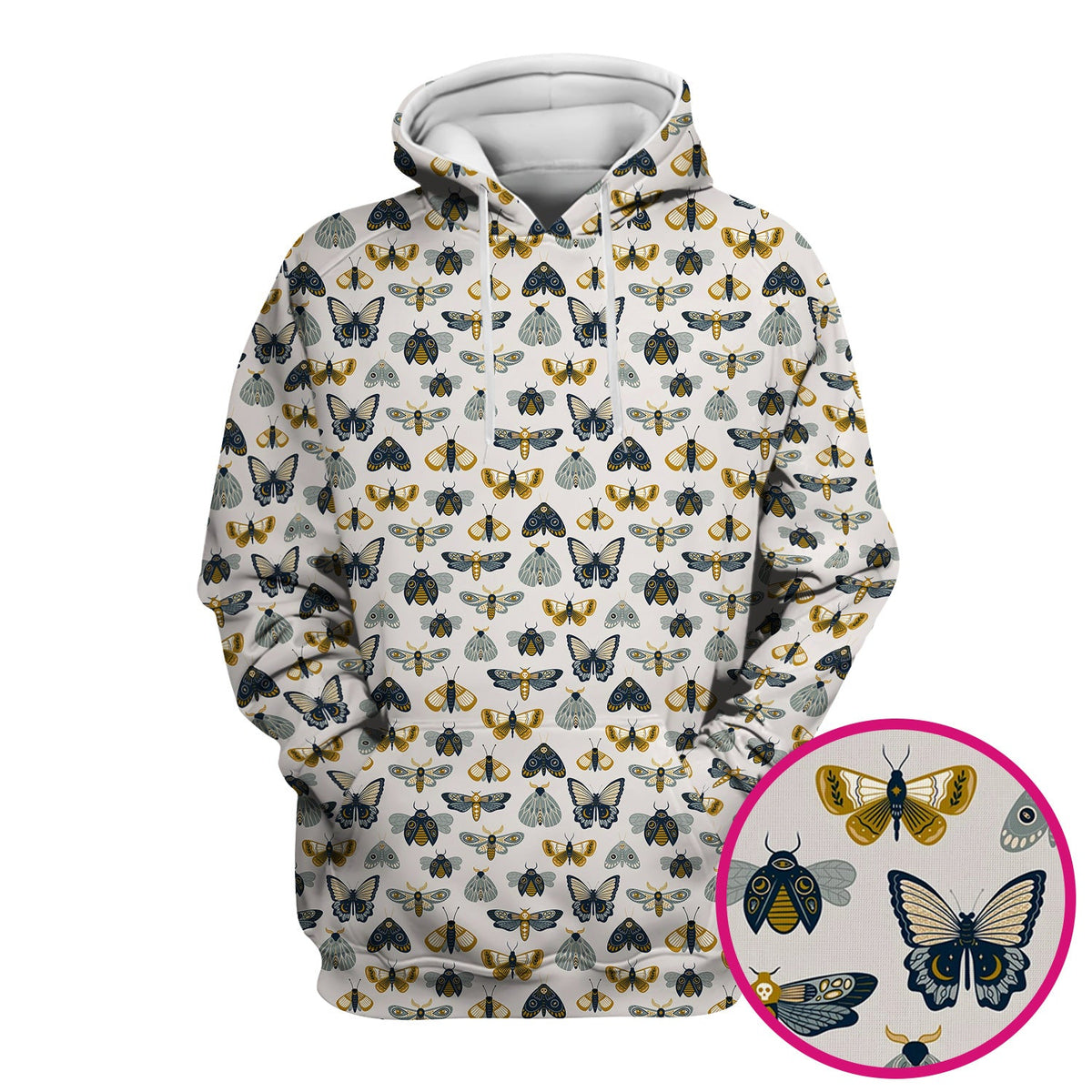 Vintage Butterfly Moth Insect Nurse Scrub Top