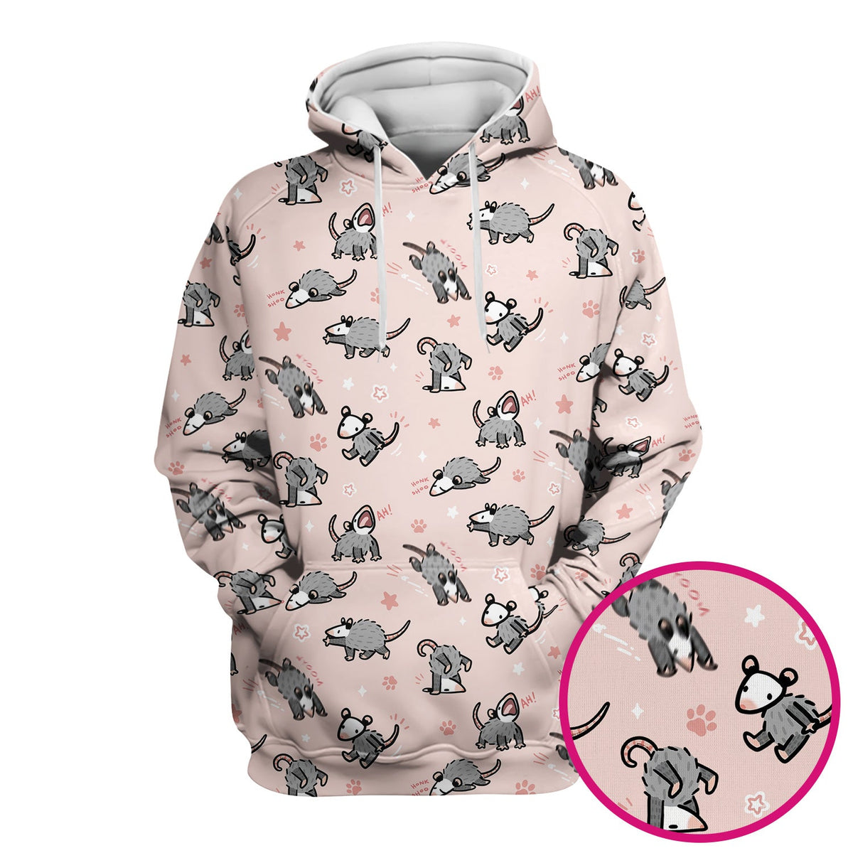 Cartoon Opossum Nurse Scrub Top
