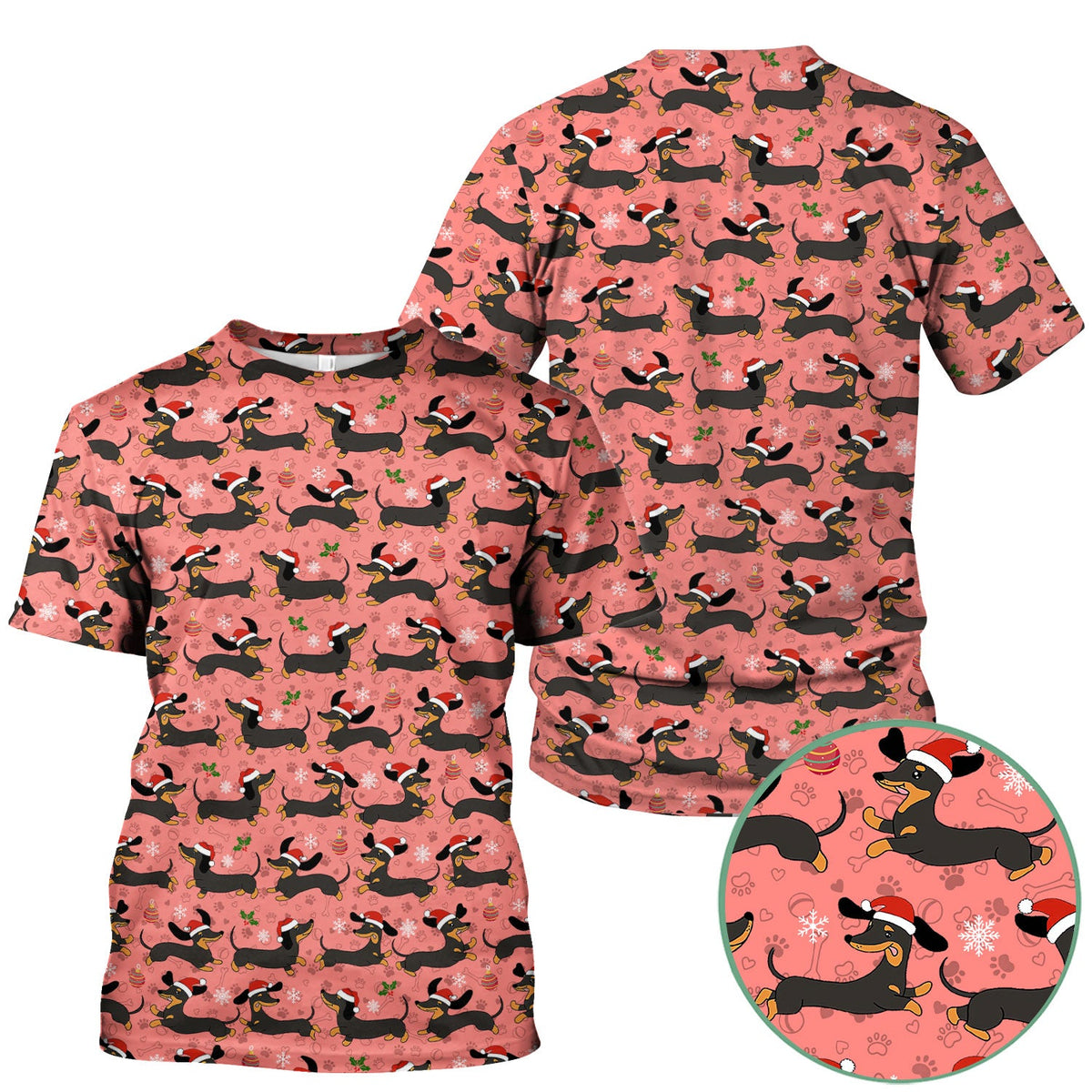 Holiday Dachshund Scrub Top - Cute Wiener Dog Santa Hat Nurse Shirt - Funny Christmas Medical Uniform RN LPN CNA Gift for Women