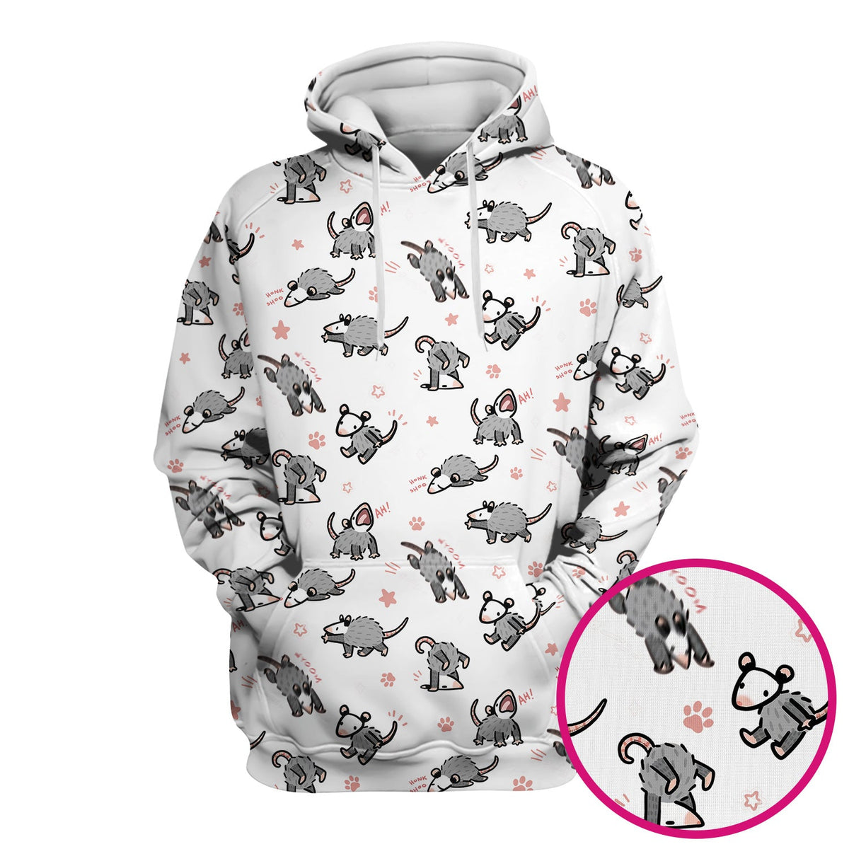 Cartoon Opossum Nurse Scrub Top