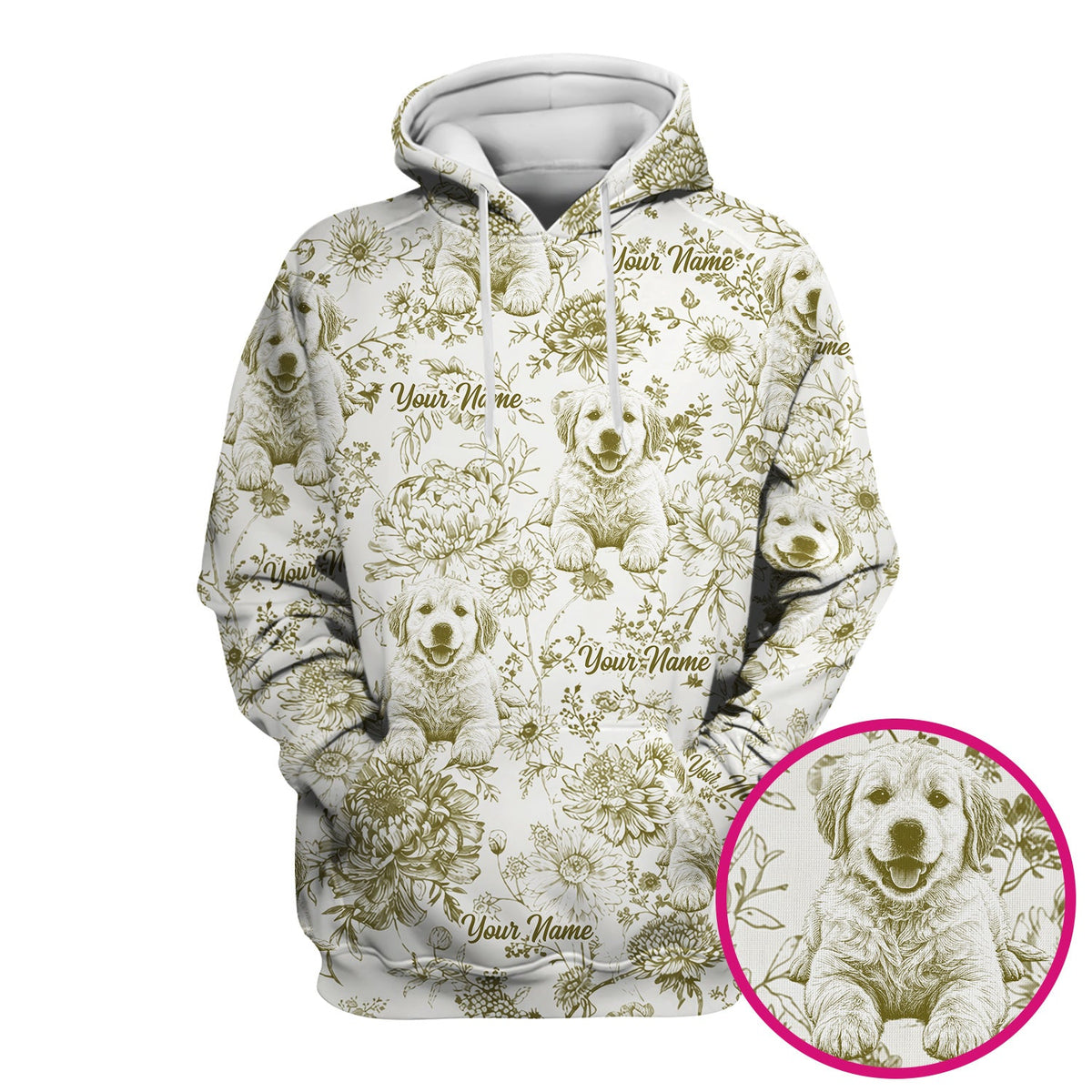 Personalized Pet Photo Floral Nurse Scrub Top