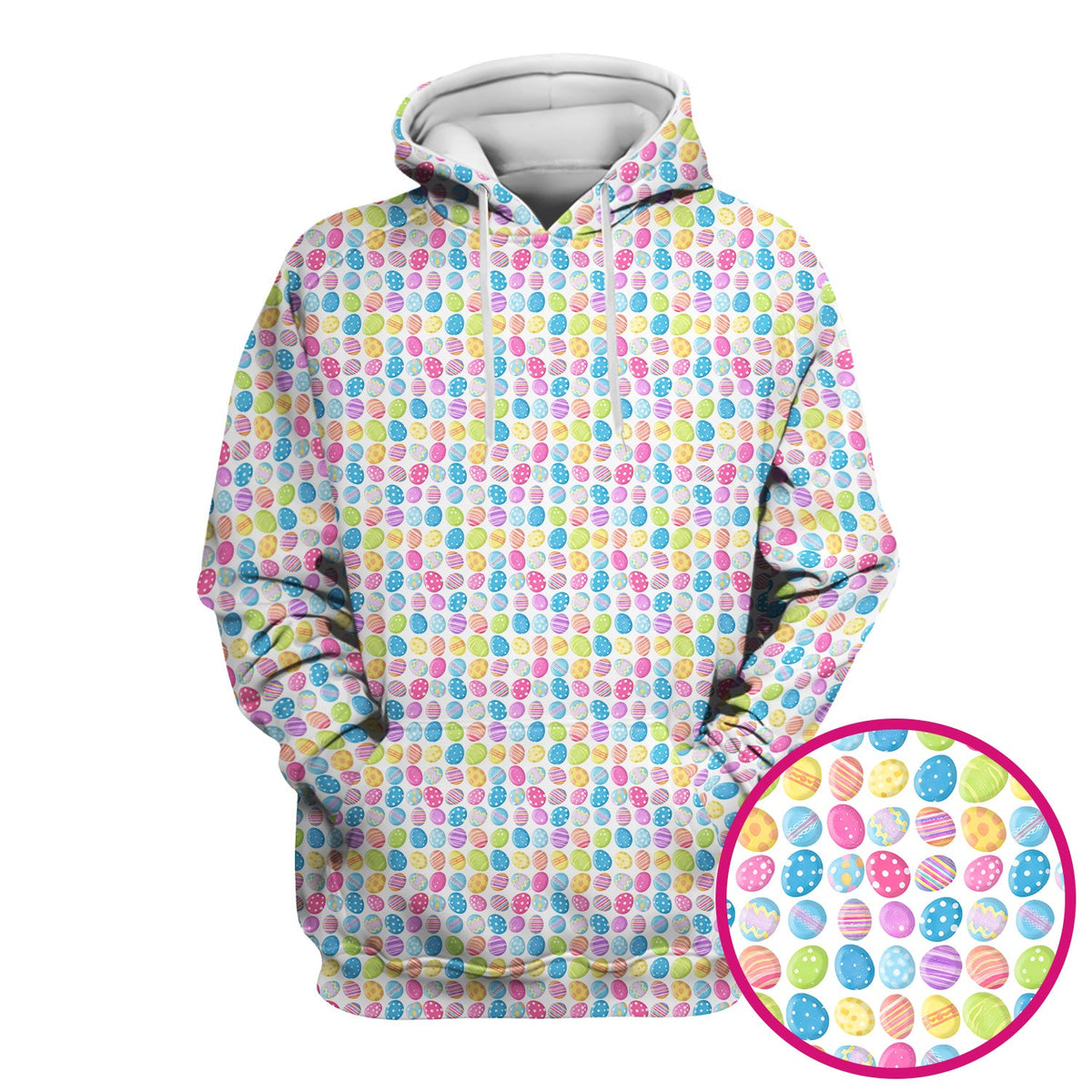 Colorful Easter Eggs Pattern Scrub Top, Comfortable Scrubs for Nurses