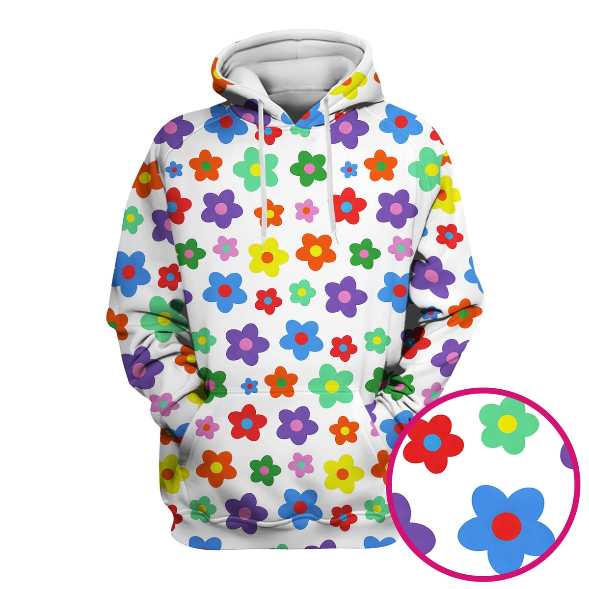 Colorful Retro Flower Nurse Scrub Top