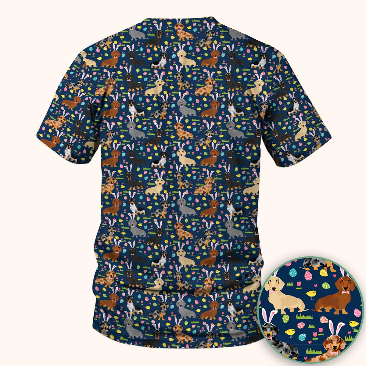 Dachshund Dog Nurse Scrub Top - Easter Gift