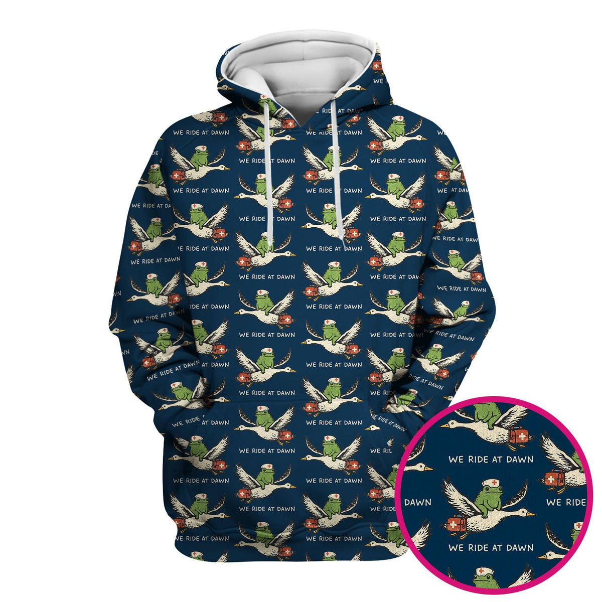 Frog Riding Goose Nurse Scrub Top