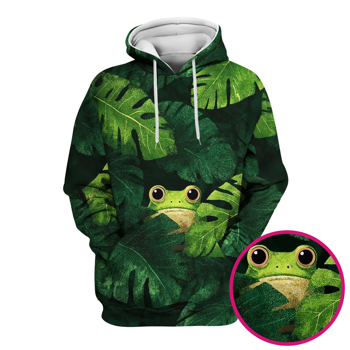 Frog Jungle Leaves Nurse Scrub Top