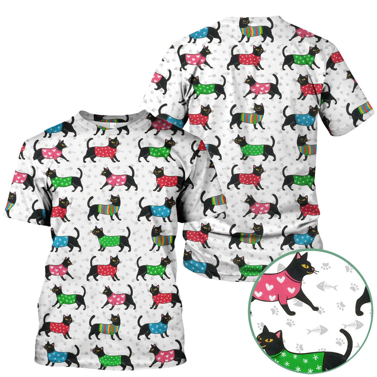 Black Kitty Nurse Scrub Top