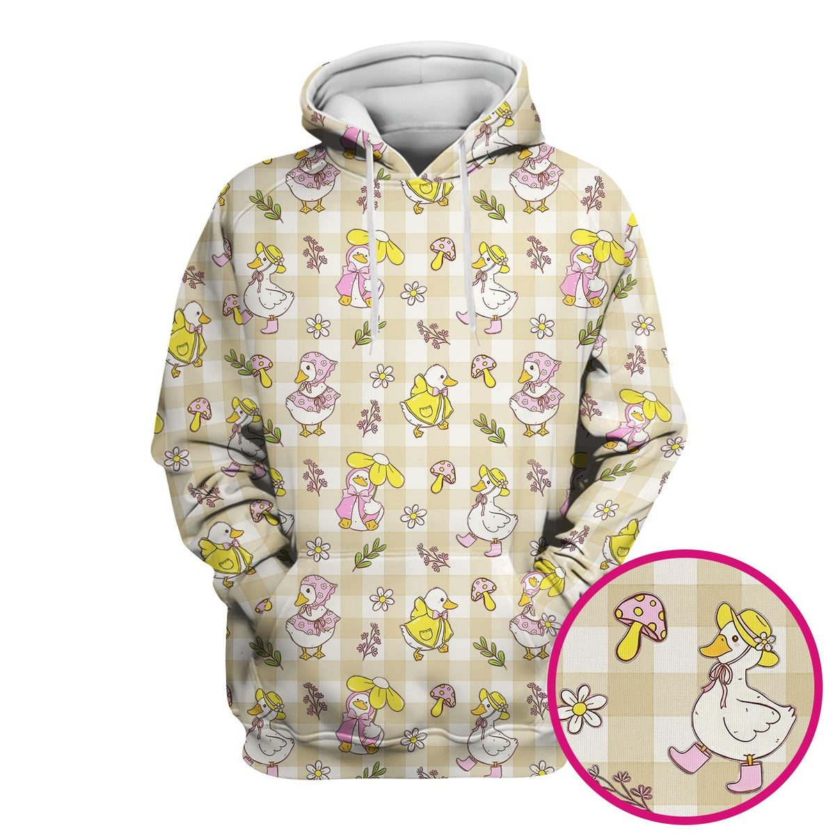 Duck Outfit Gingham Nurse Scrub Top