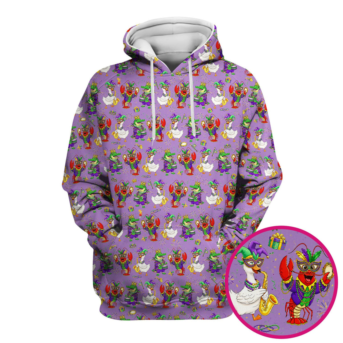 Crawfish Duck Mardi Gras Nurse Scrub Top