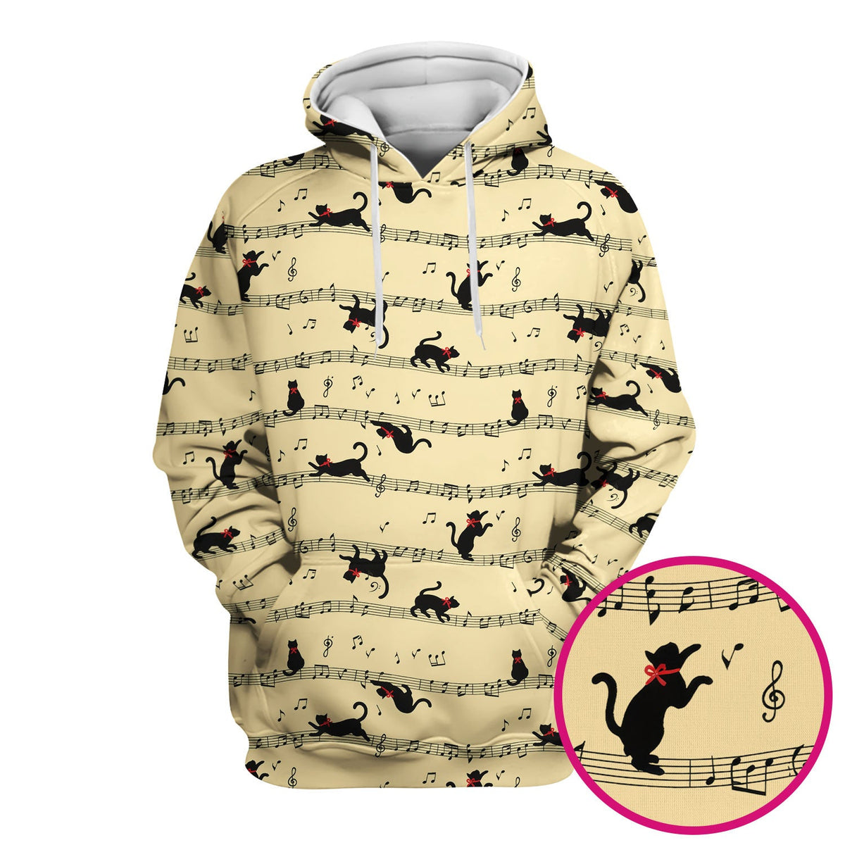 Dancing Black Cat Music Nurse Scrub Top