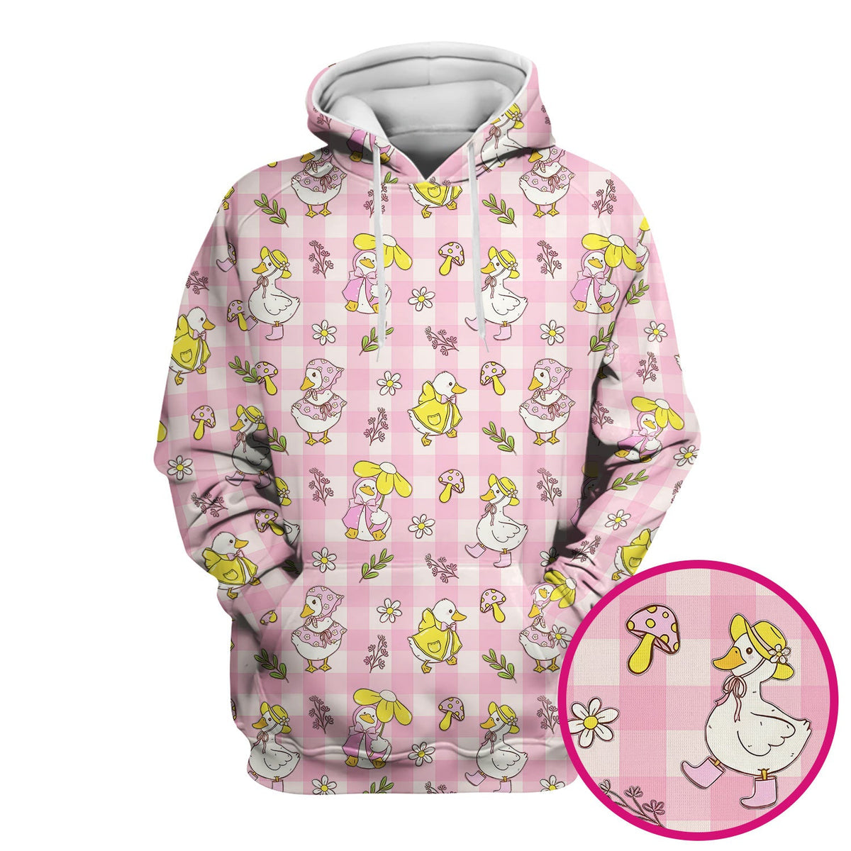 Duck Outfit Gingham Nurse Scrub Top