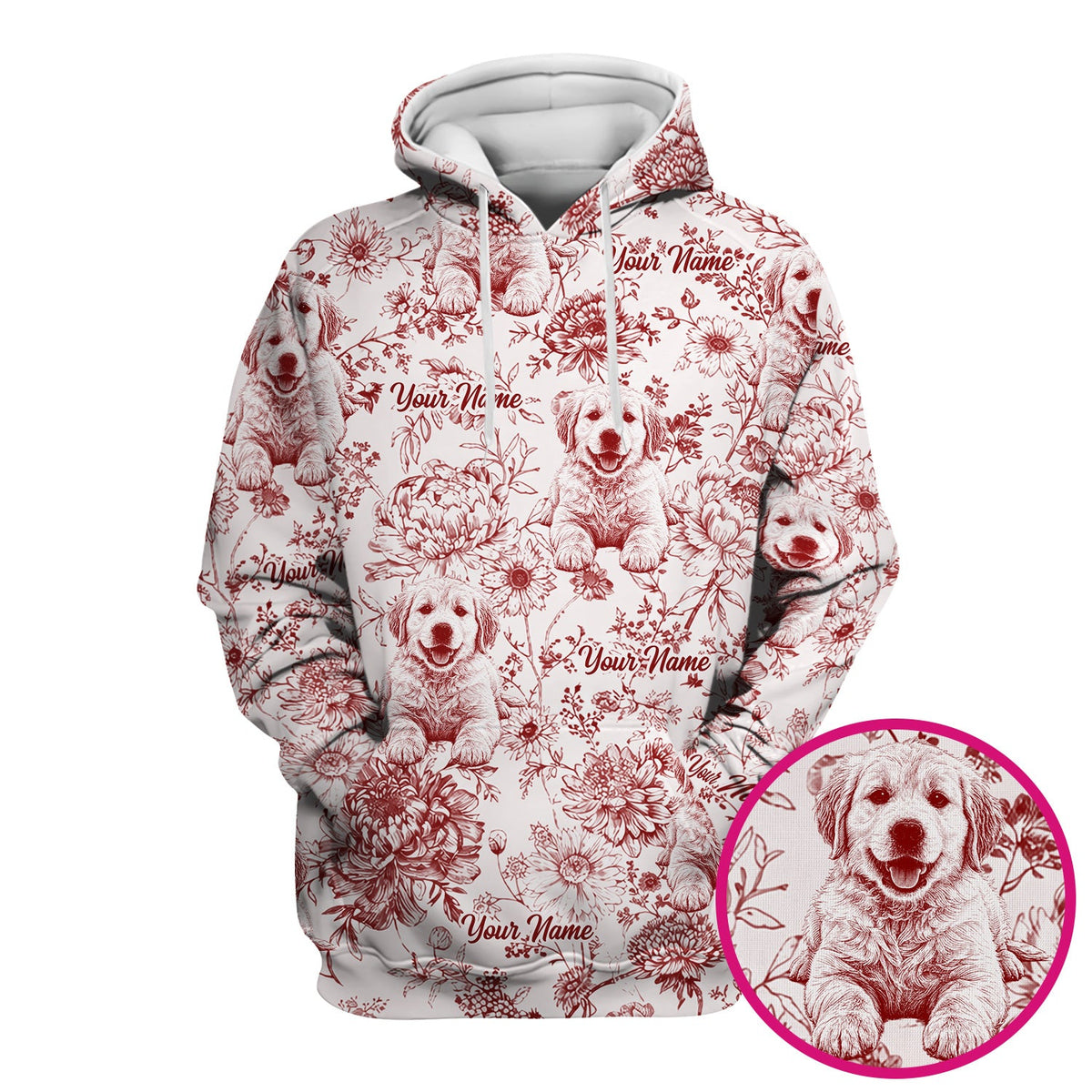Personalized Pet Photo Floral Nurse Scrub Top