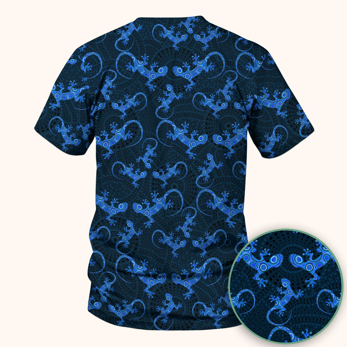 Australian Gecko Dot Art Inspired Medical Scrub Top - Women Uniform