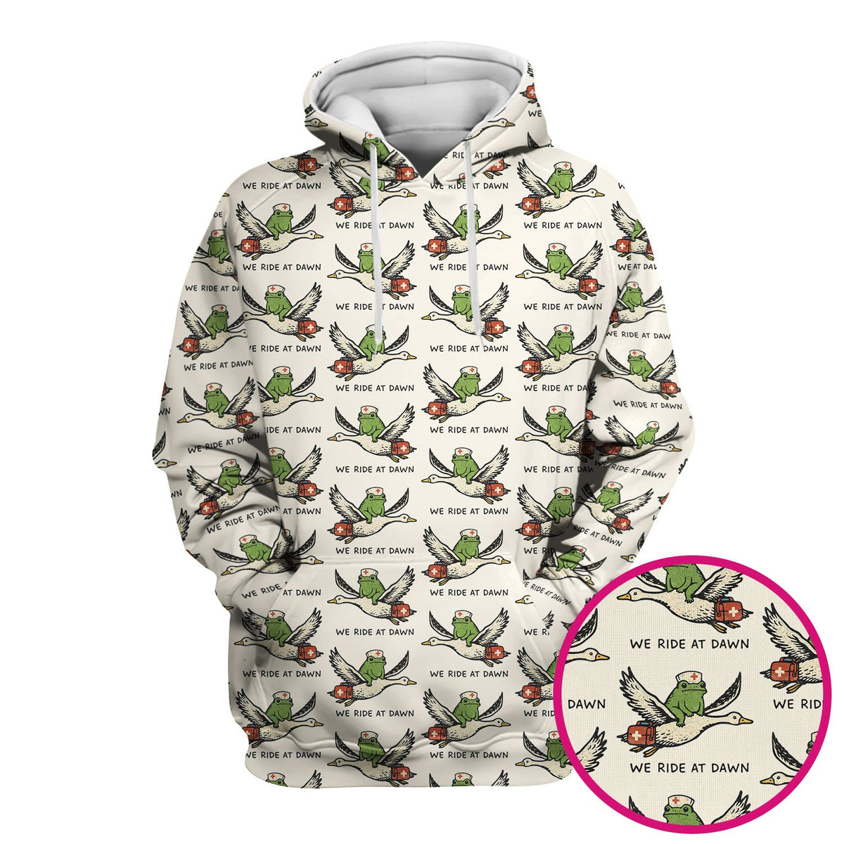 Frog Riding Goose Nurse Scrub Top