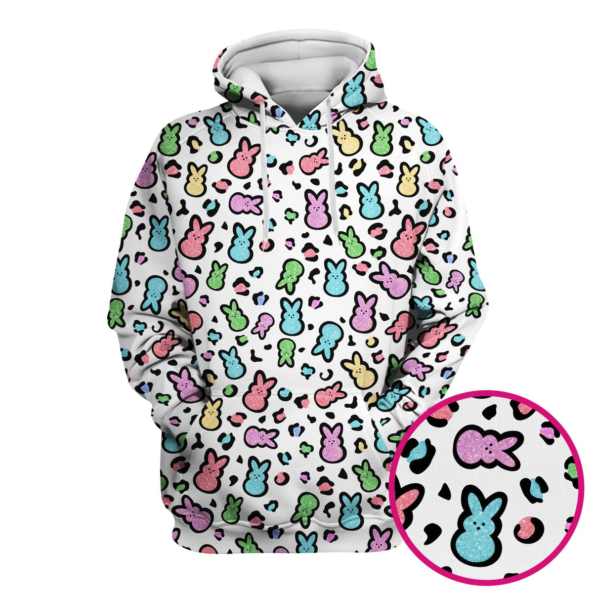 Pastel Bunny Nurse Scrub Top
