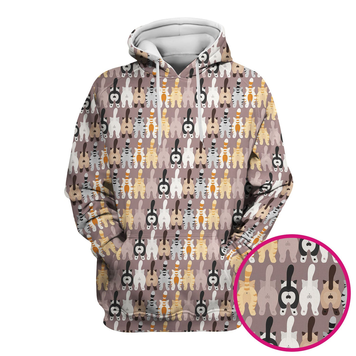 Cute Cat Butt Pattern Scrub Top, Funny Cat Nursing Shirt, Comfortable Scrubs For Nurses