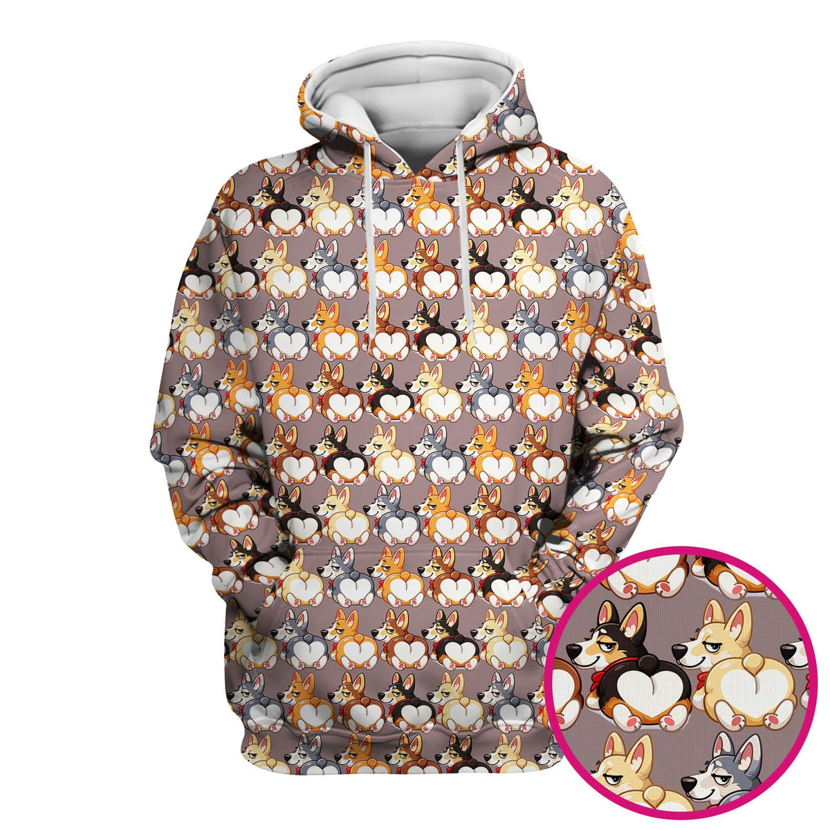 Corgi Cartoon Nurse Scrub Top