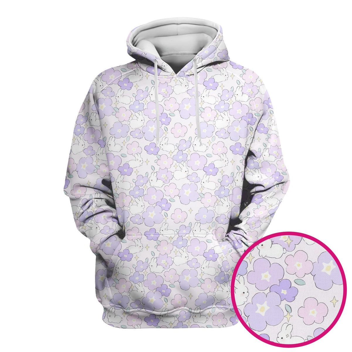 Bunny Floral Pastel Nurse Scrub Top