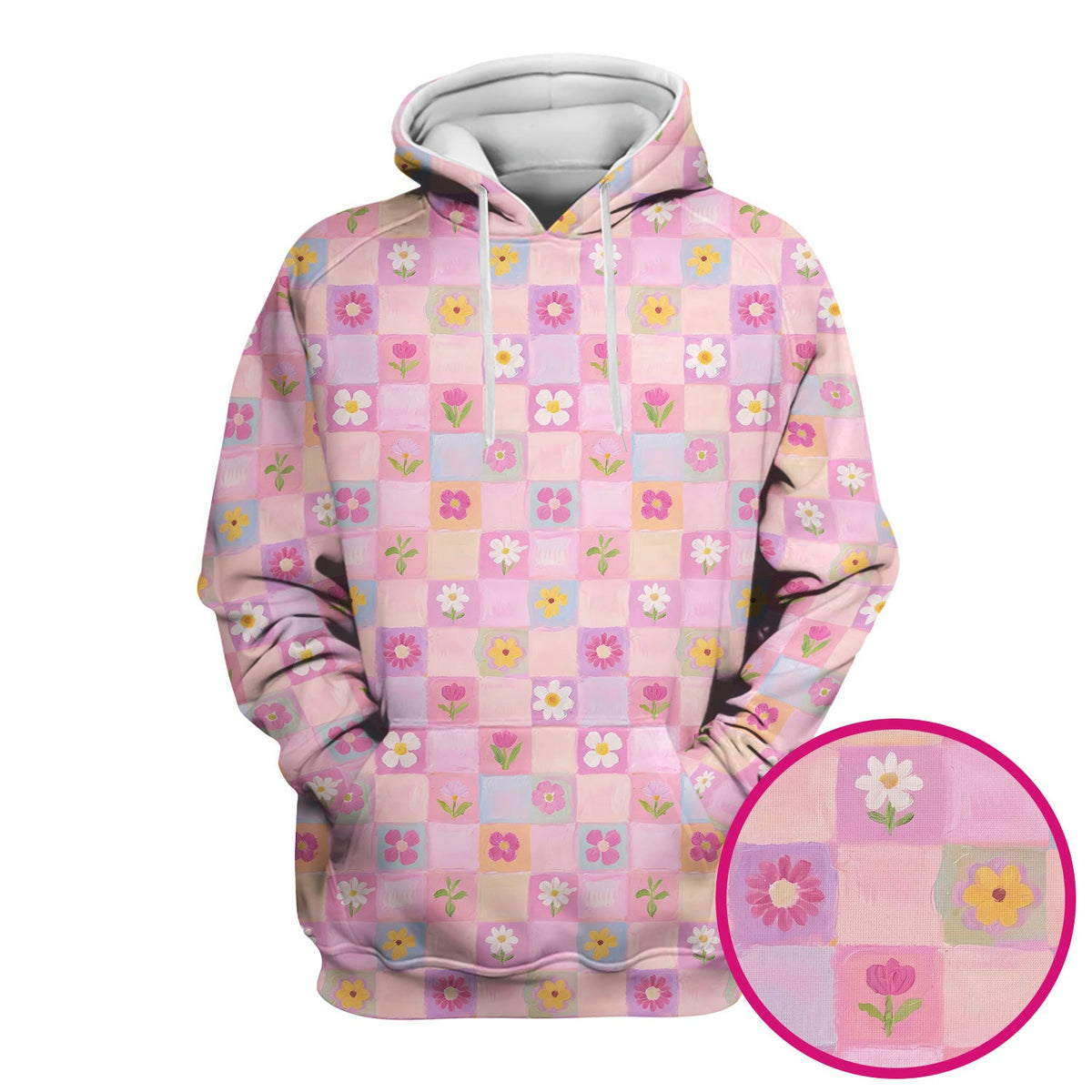 Lovely Pastel Floral Patchwork Nurse Scrub Top