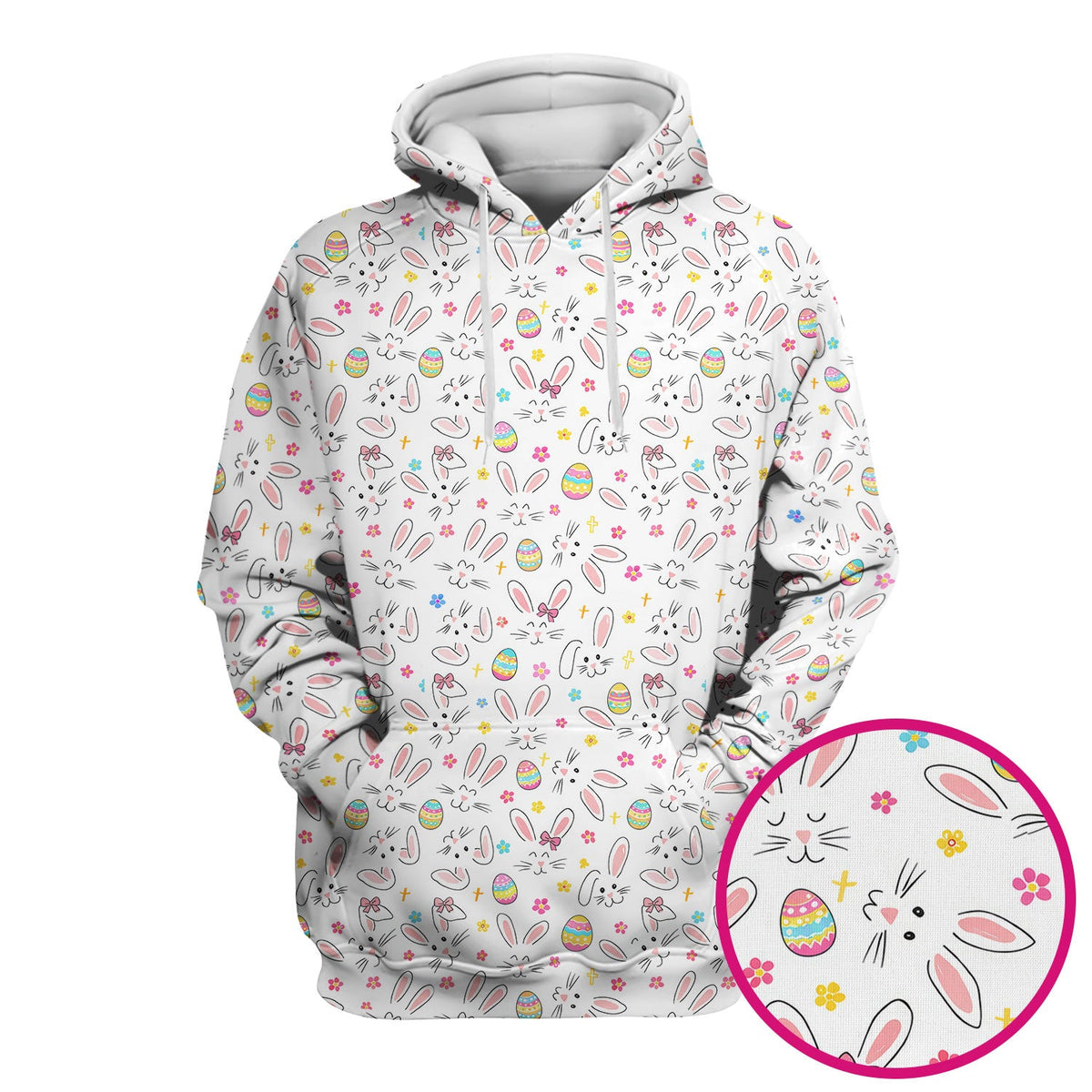 Bunny Faces Pastel Egg Nurse Scrub Top - Easter Gift