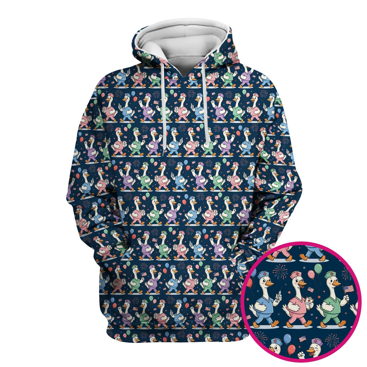 Ducks Balloons Nurse Scrub Top