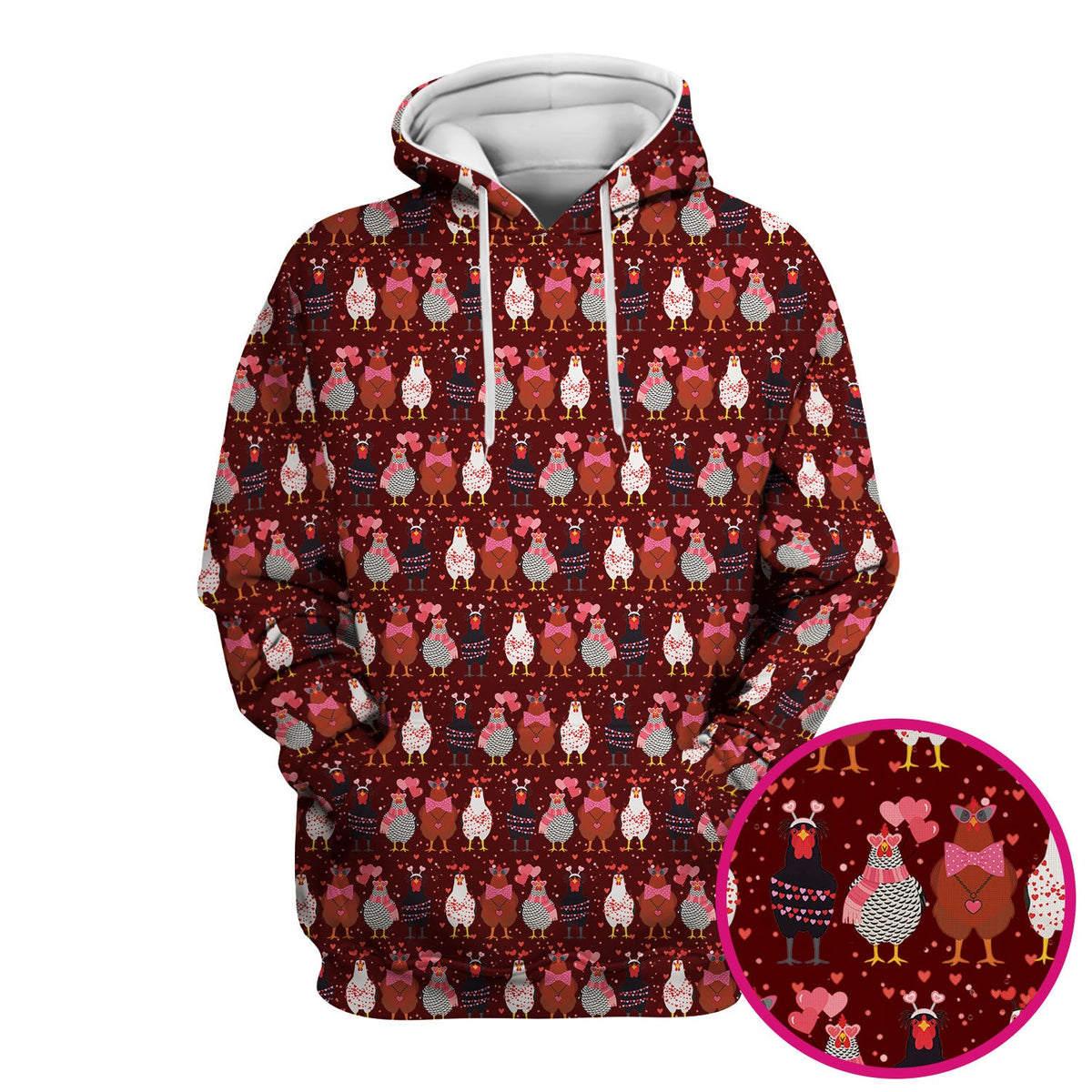 Funny Chicken Valentine Scrub Top, Chicken Pattern Scrub Shirt For Nursing, Valentine Gift For Nurse