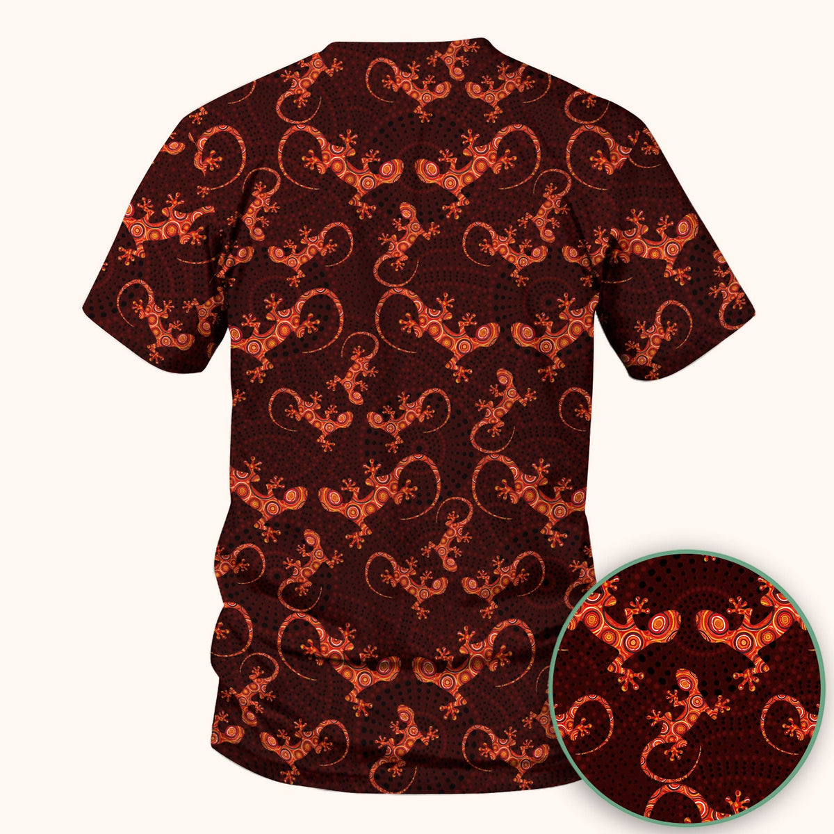 Australian Gecko Dot Art Inspired Medical Scrub Top - Women Uniform