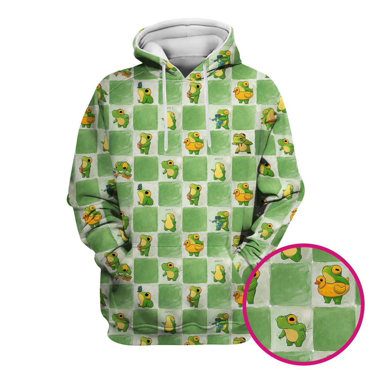 Frog Duck Checkerboard Nurse Scrub Top