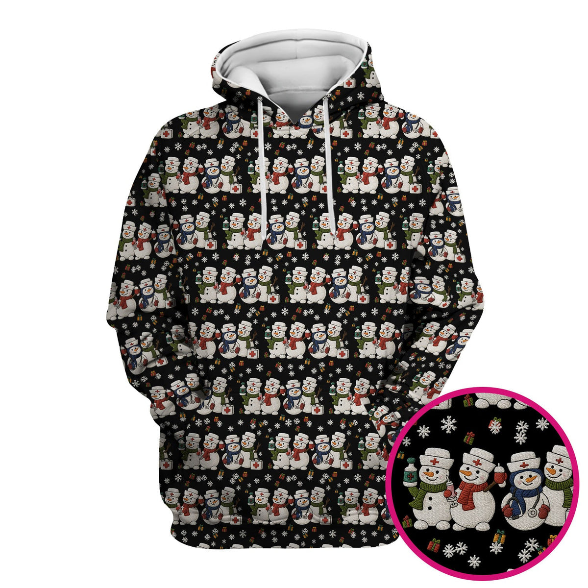 Snowman Nurse Scrub Top - Christmas Gift