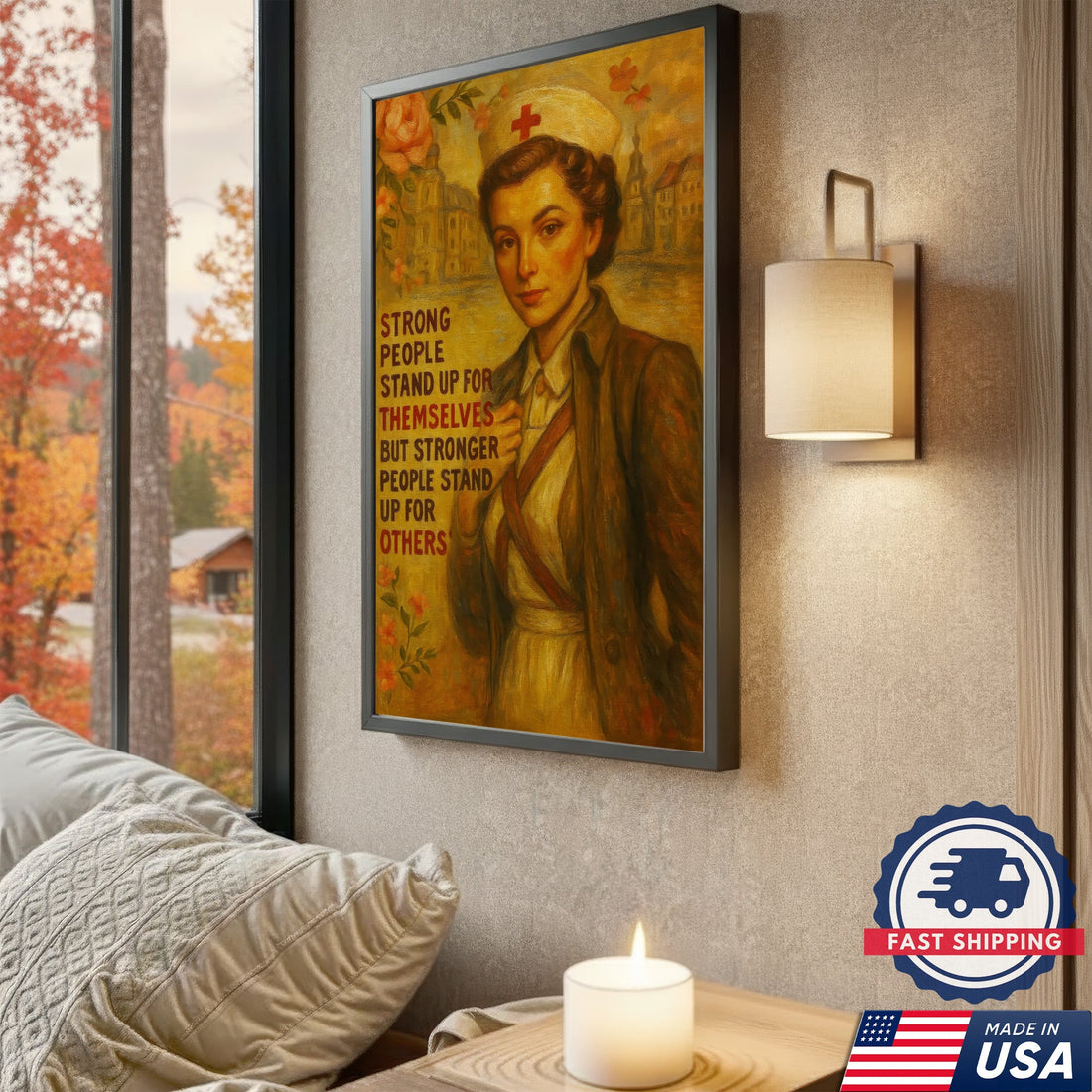 Strong People Stand Up For Others Nurse Canvas