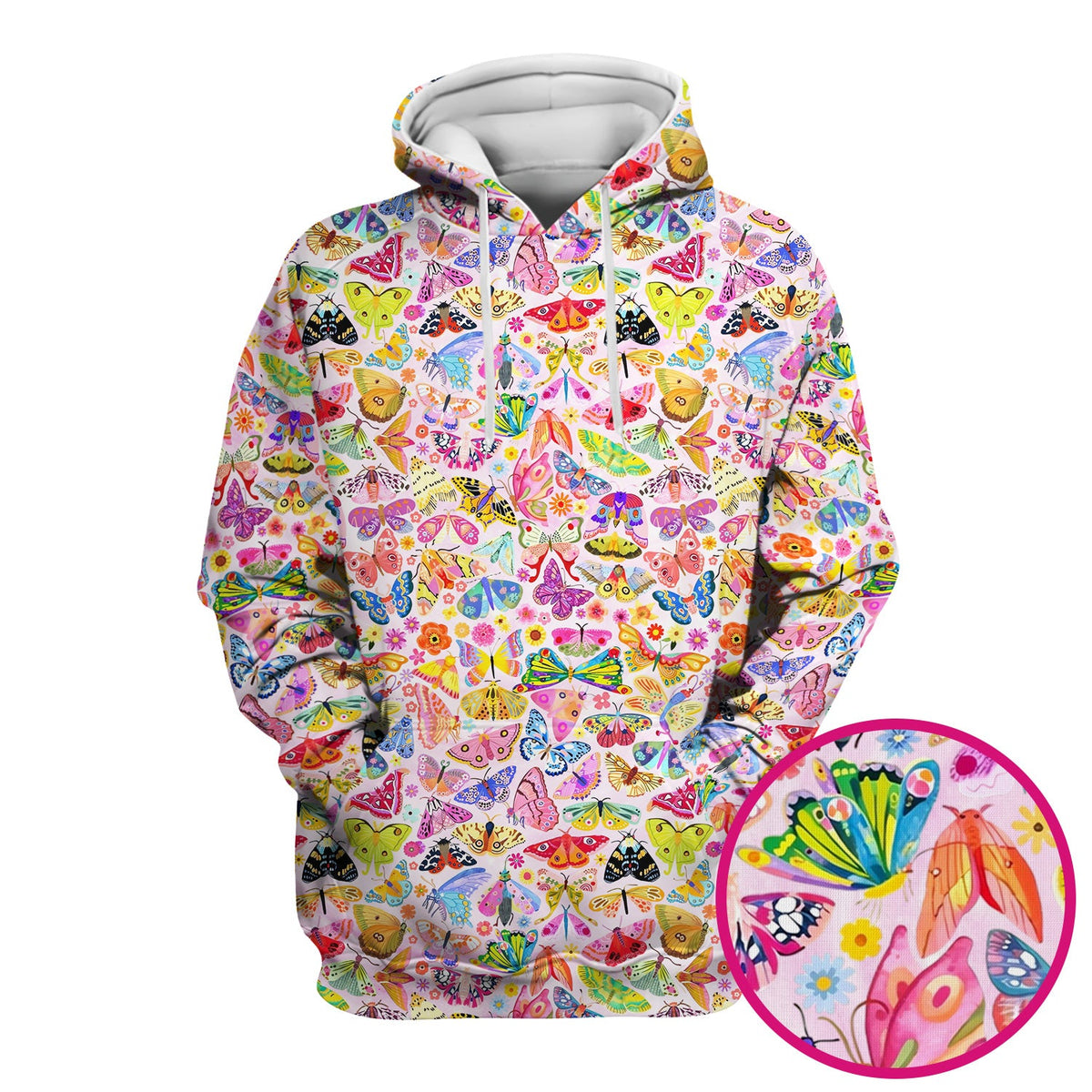 Cute Bright Butterfly Moth Floral Nurse Scrub Top