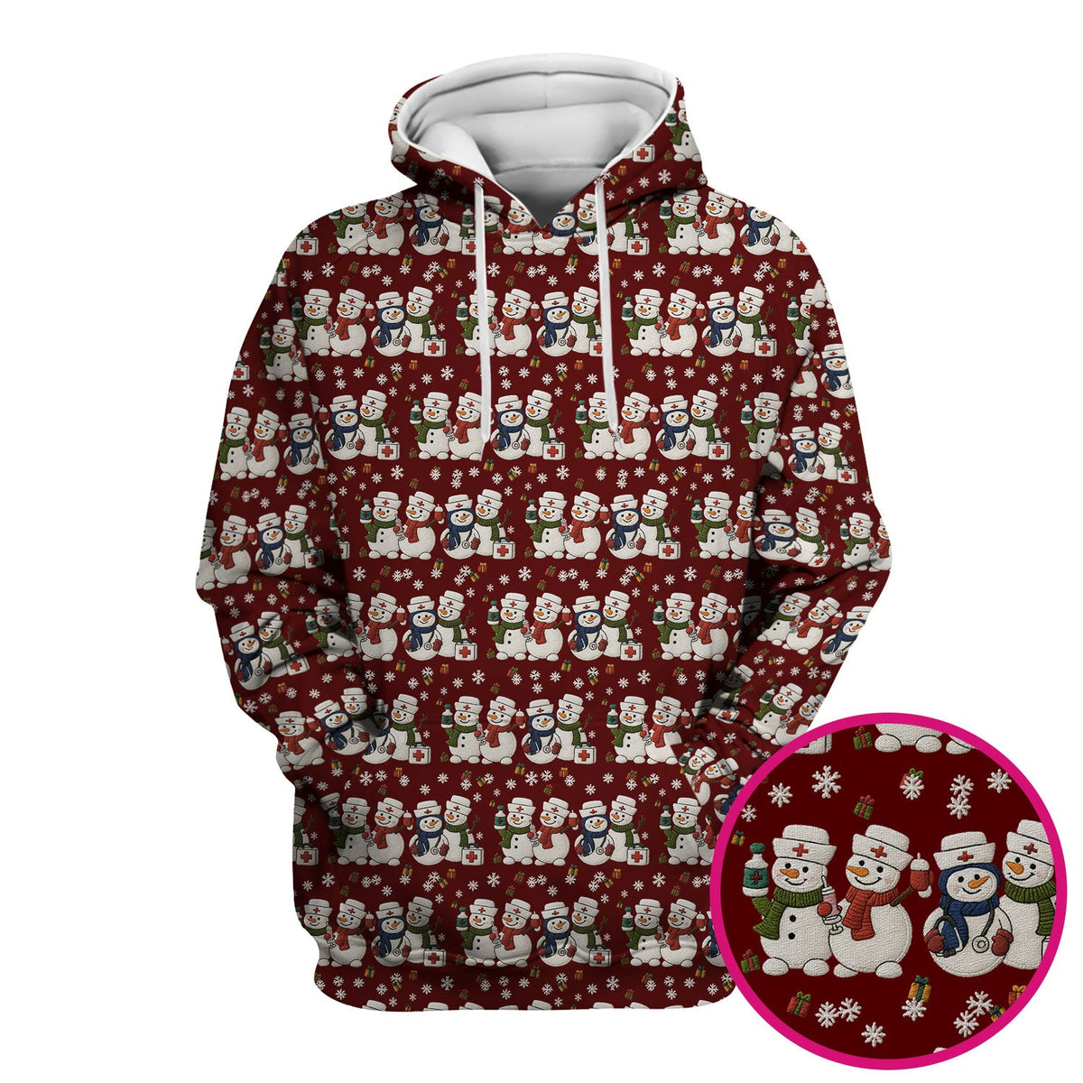 Snowman Nurse Scrub Top - Christmas Gift