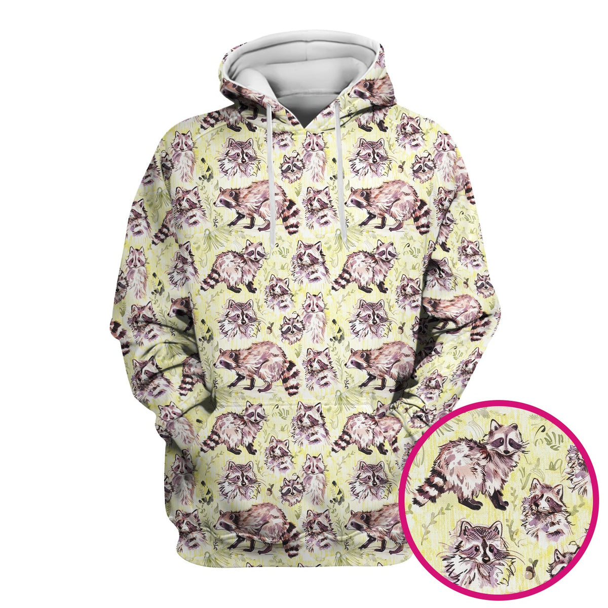Woodland Raccoon Forest Nurse Scrub Top
