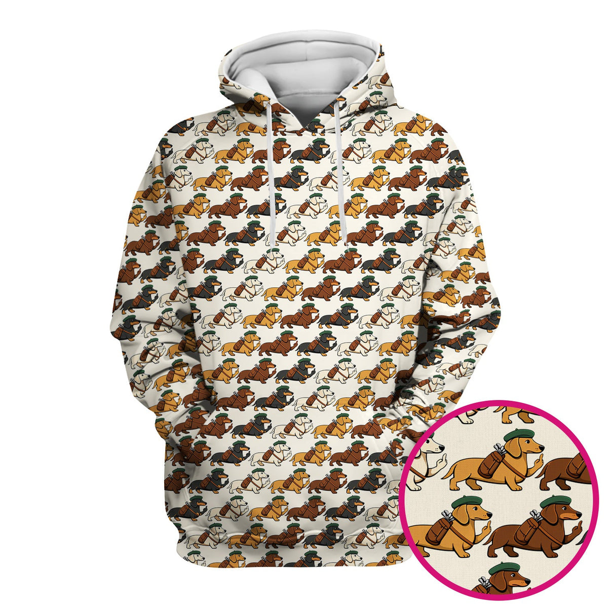 Dachshund Hat And Backpack Nurse Scrub Top