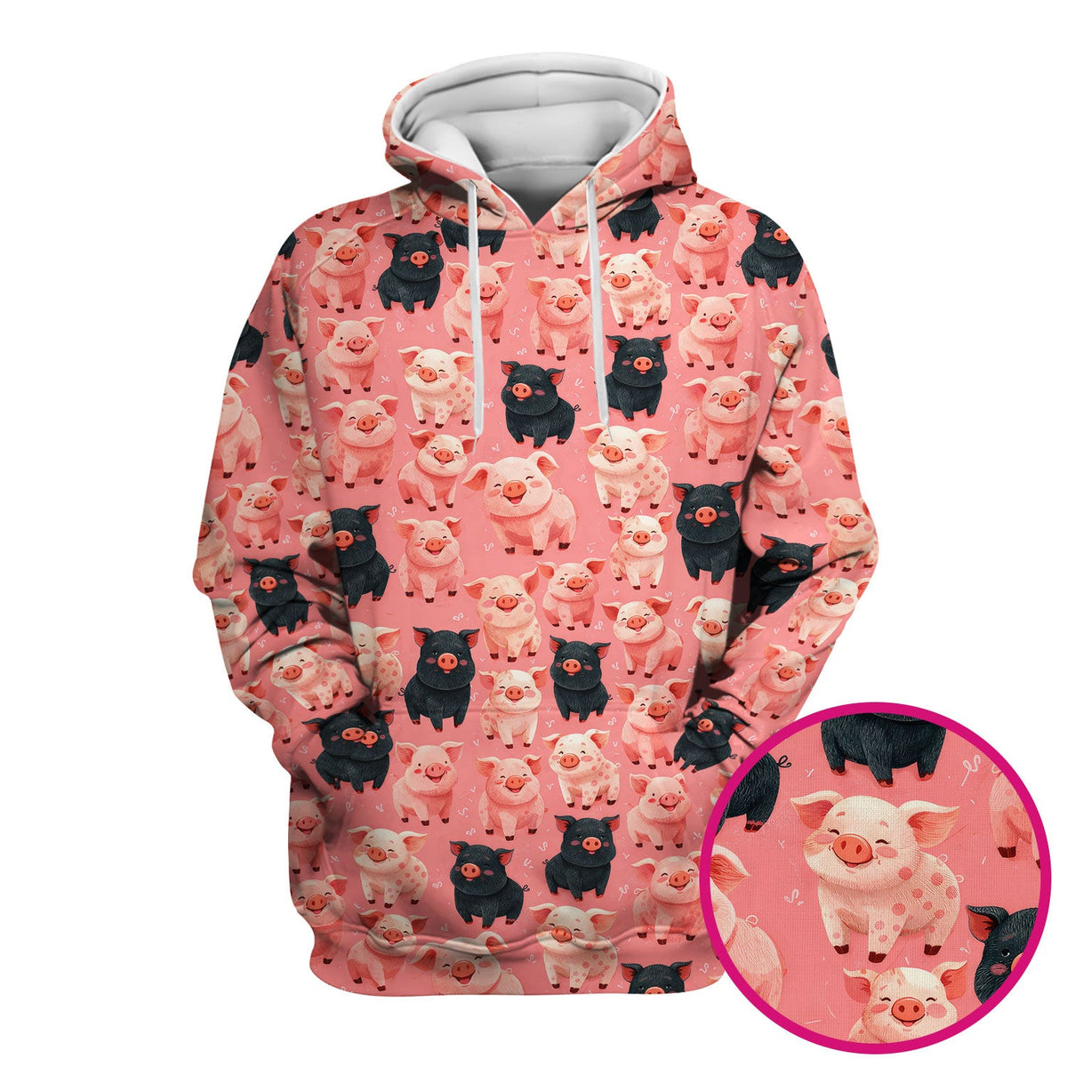 Cartoon Pig Nurse Scrub Top