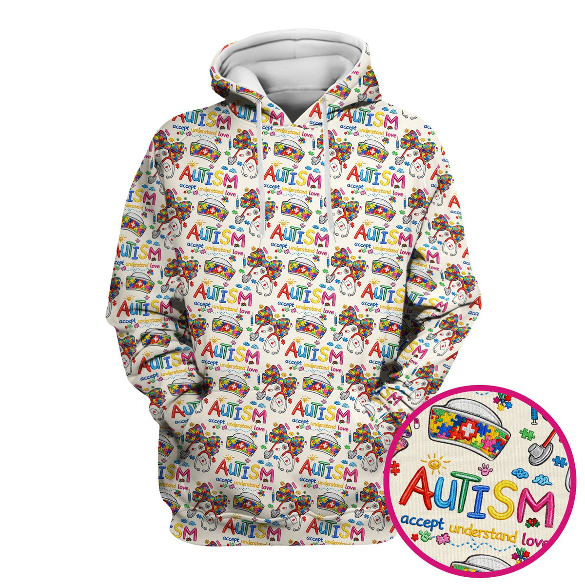 Autism Awareness Accept Understand Love Nurse Scrub Top