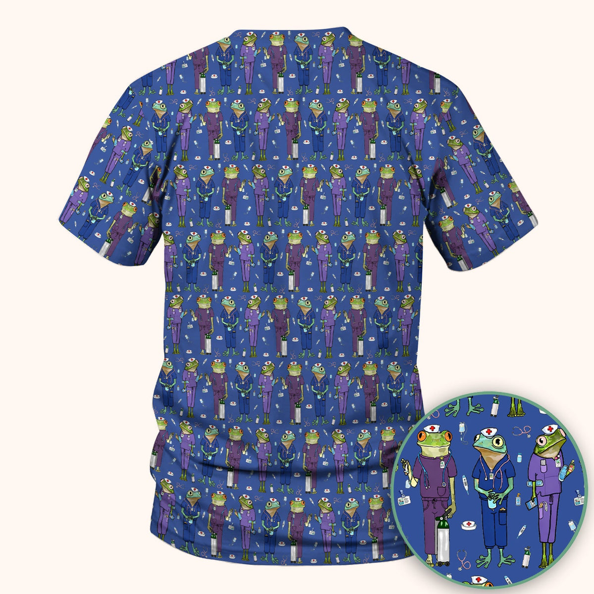 Frog Medical Nurse Scrub Top