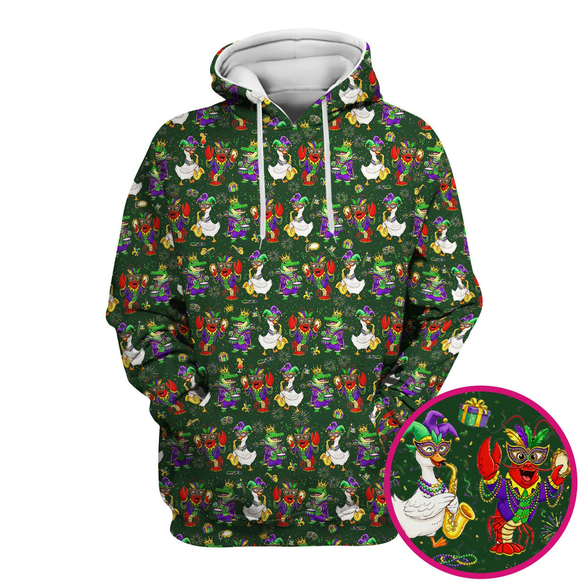 Crawfish Duck Mardi Gras Nurse Scrub Top