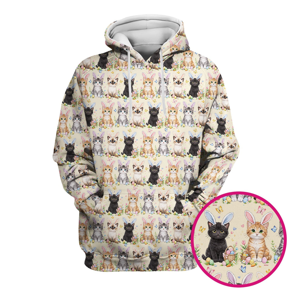 Kitten Bunny Ears Nurse Scrub Top - Easter Gift