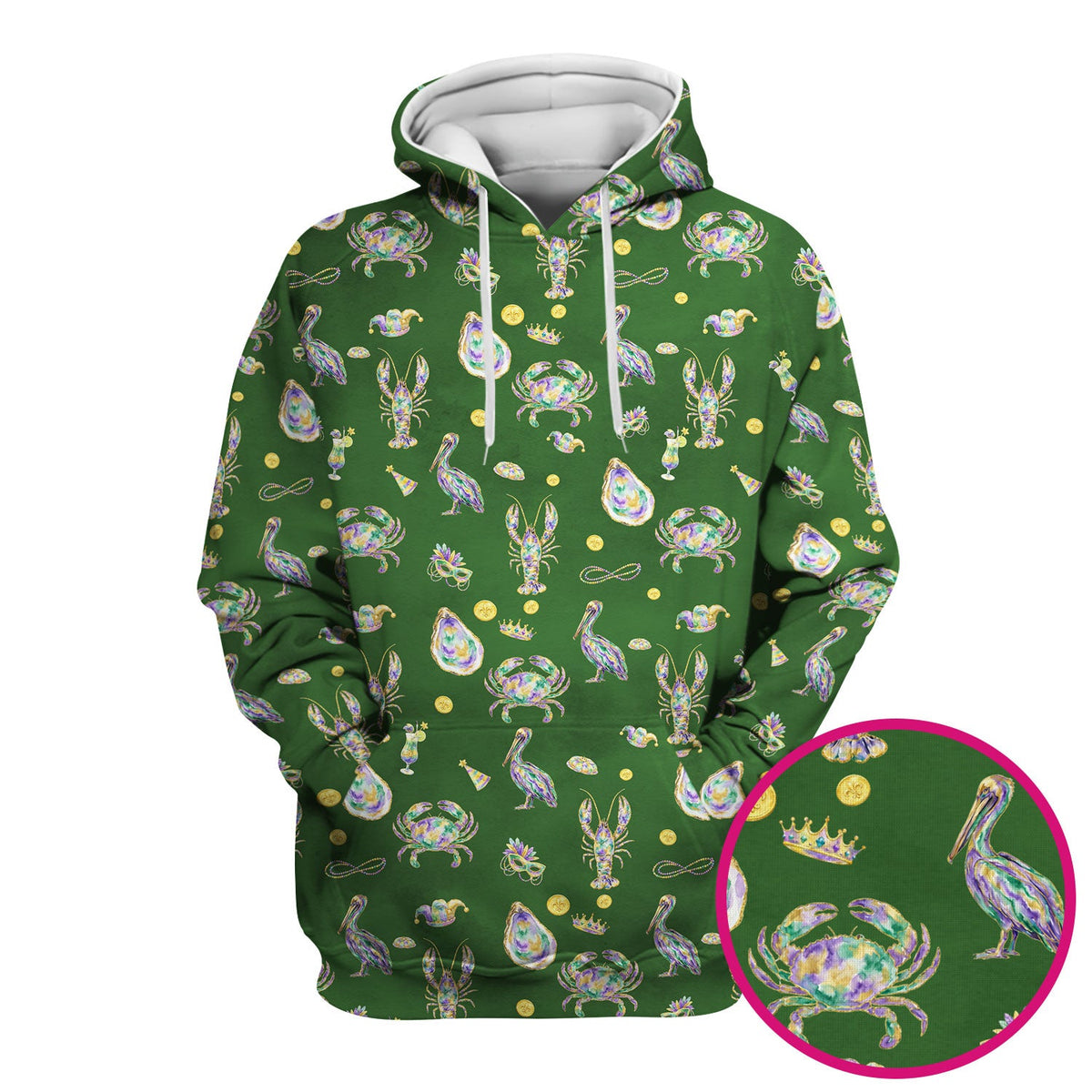 Mardi Gras Seafood Nurse Scrub Top