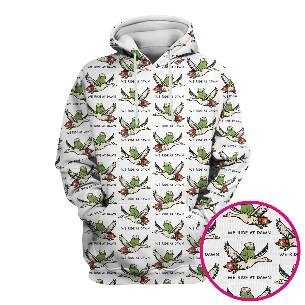 Frog Riding Goose Nurse Scrub Top