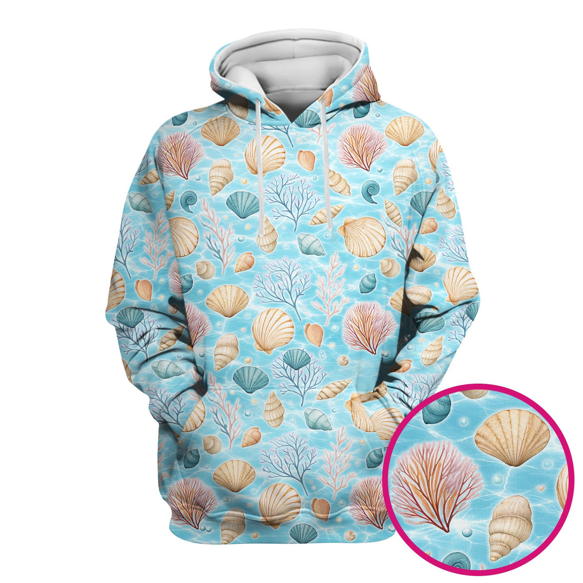Coastal Seashell And Coral Reef Nurse Scrub Top