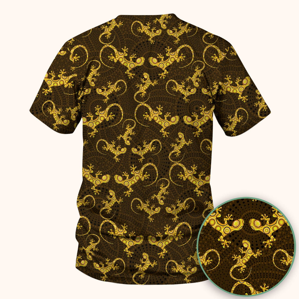 Australian Gecko Dot Art Inspired Medical Scrub Top - Women Uniform