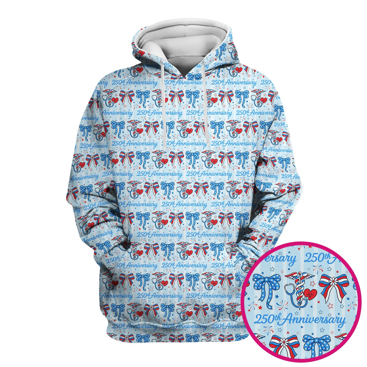250th Anniversary Nurse Ribbon Heart Scrub Top