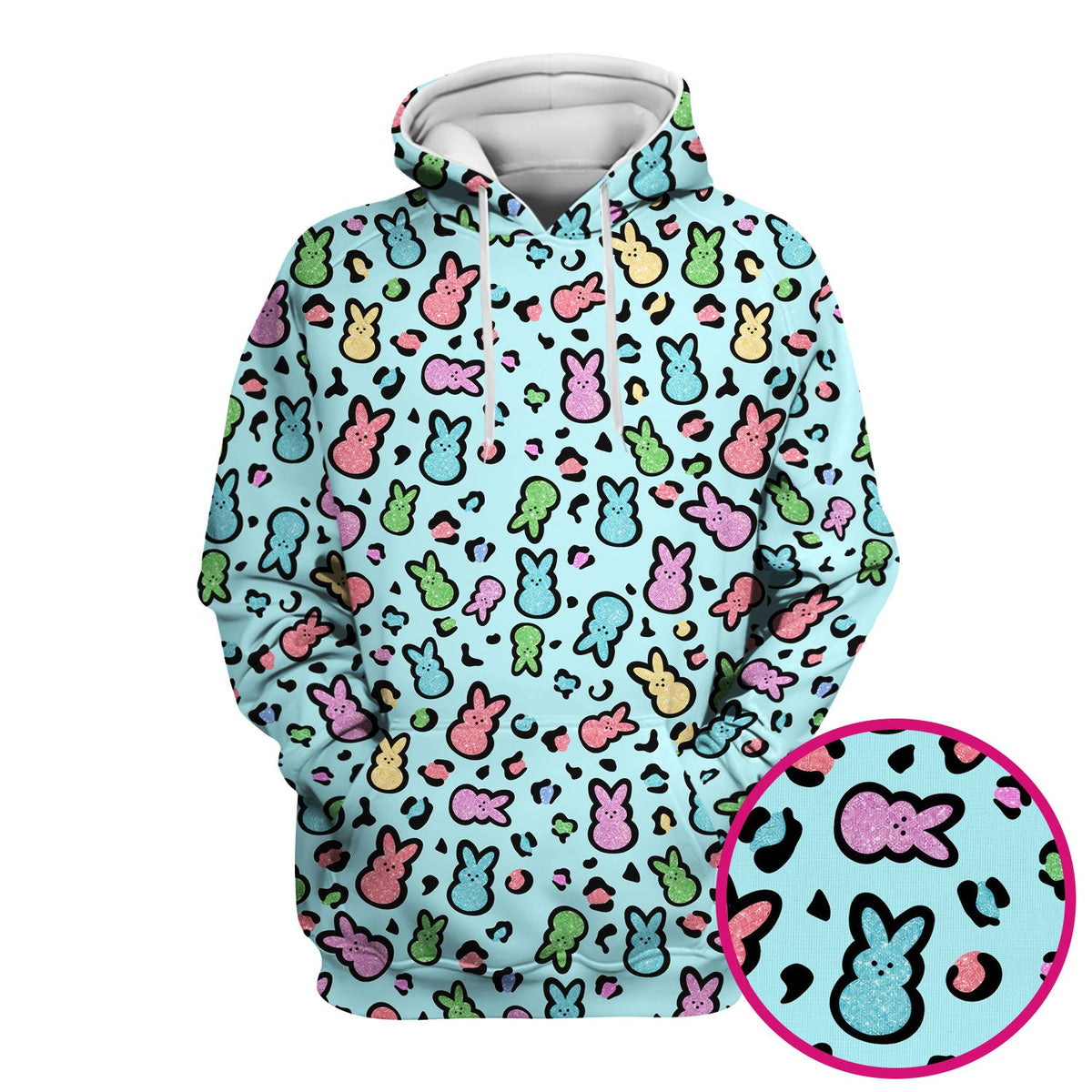 Pastel Bunny Nurse Scrub Top