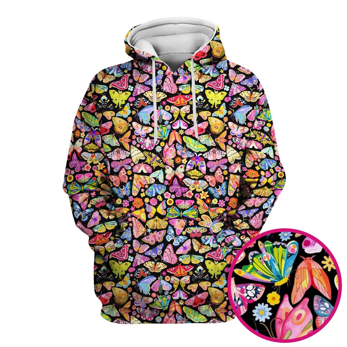 Cute Bright Butterfly Moth Floral Nurse Scrub Top