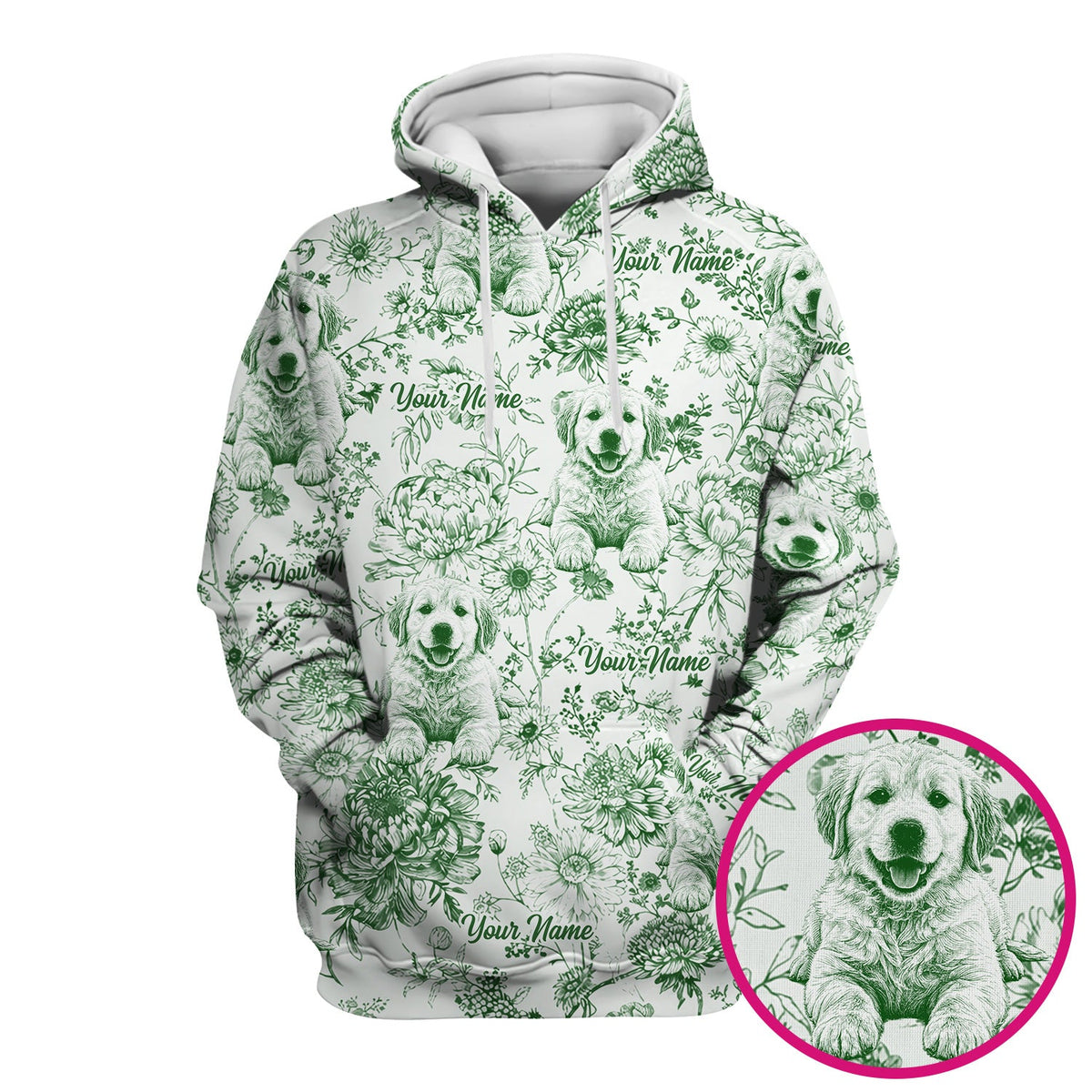 Personalized Pet Photo Floral Nurse Scrub Top