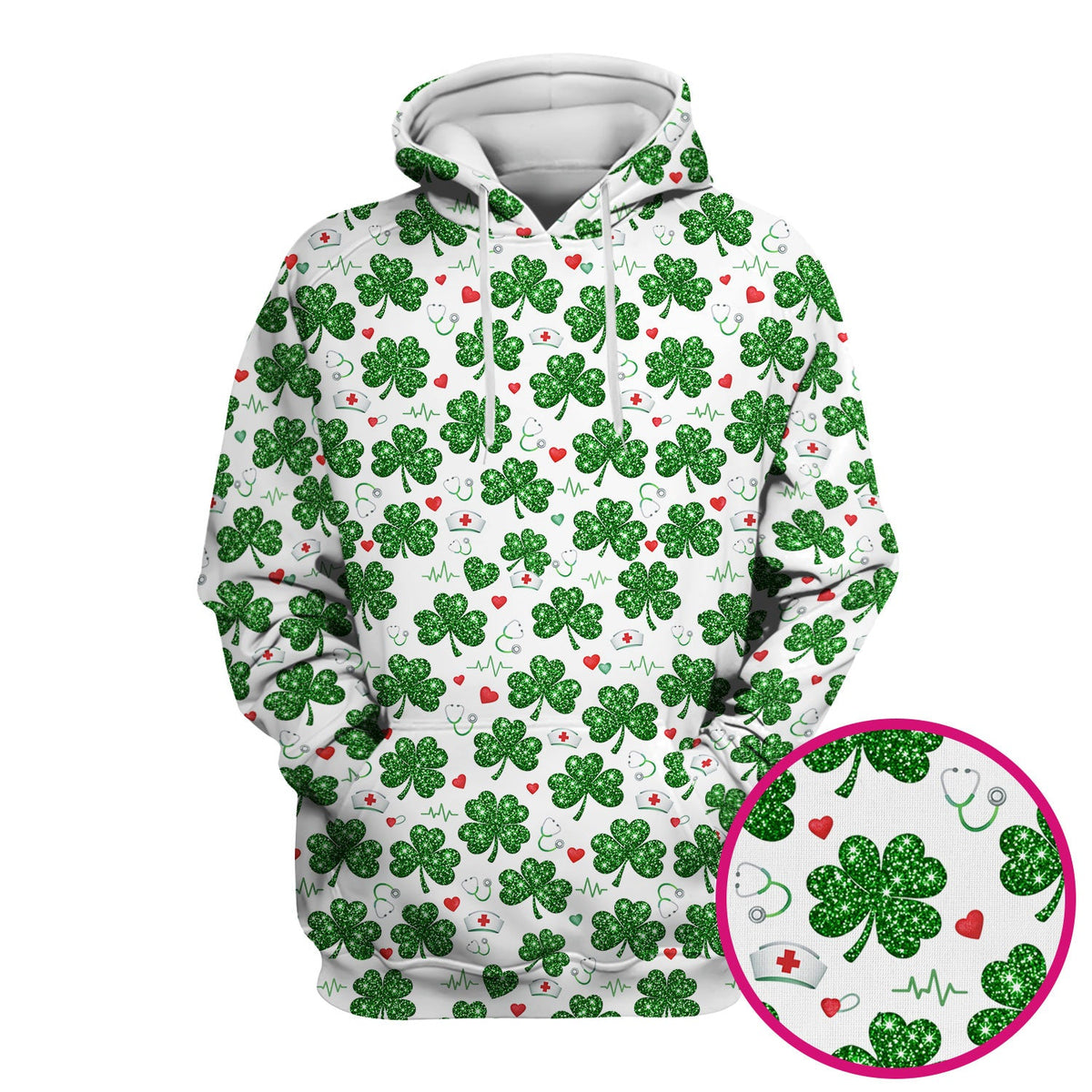 St Patrick Clover Nurse Scrub Top