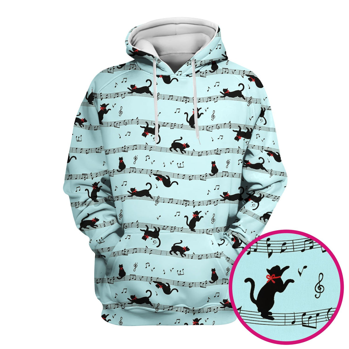 Dancing Black Cat Music Nurse Scrub Top