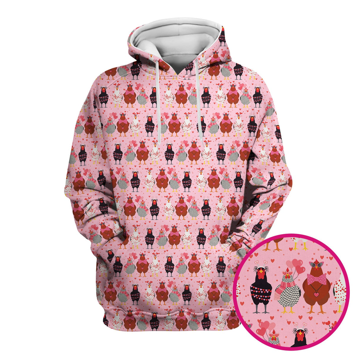 Funny Chicken Valentine Scrub Top, Chicken Pattern Scrub Shirt For Nursing, Valentine Gift For Nurse